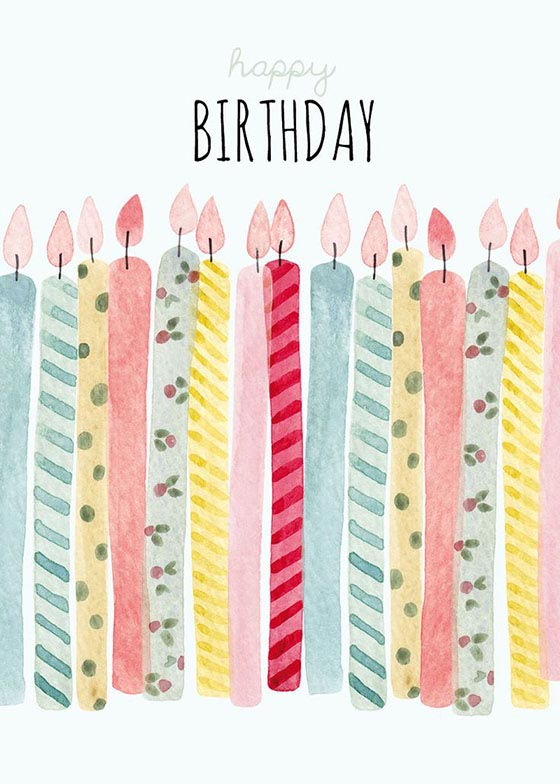 手書きのろうそくがほのぼのするお誕生日カード 手書きのろうそくがほのぼのするお誕生日カード